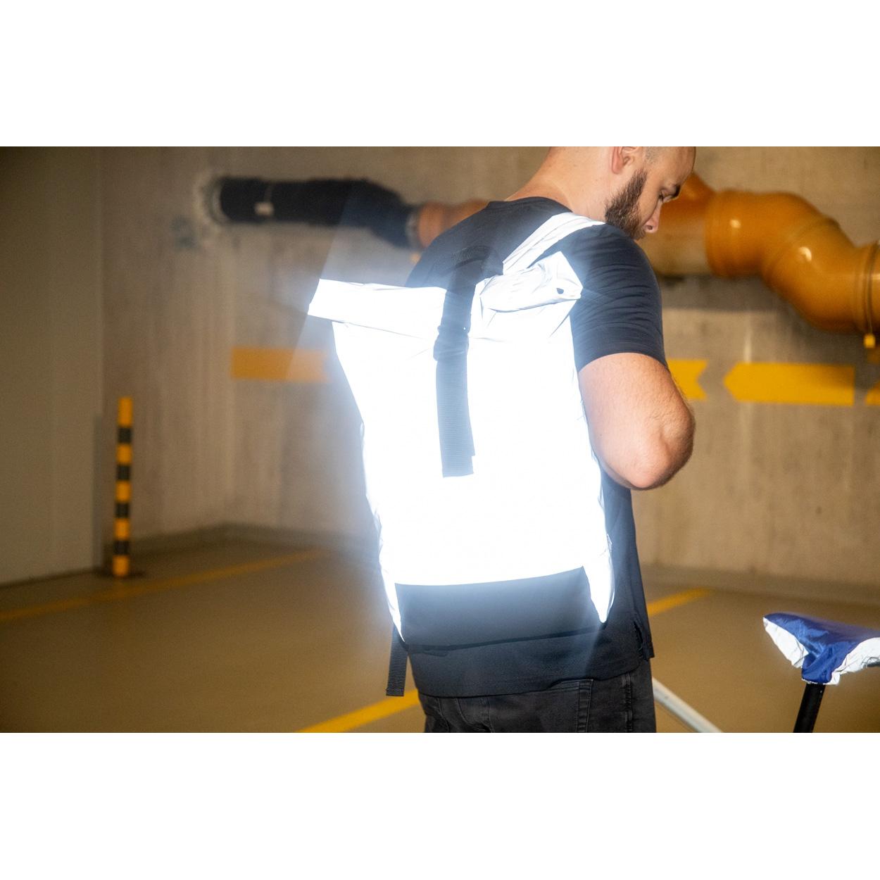 Rucsac reflectorizant, RPET Lumiroll argintiu