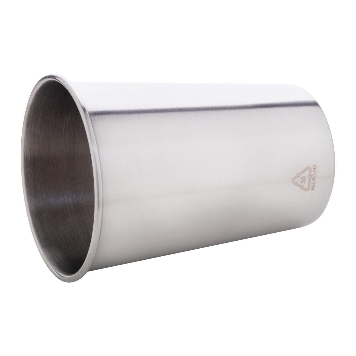 Pahar din oțel inoxidabil reciclat Redisha Mono argintiu