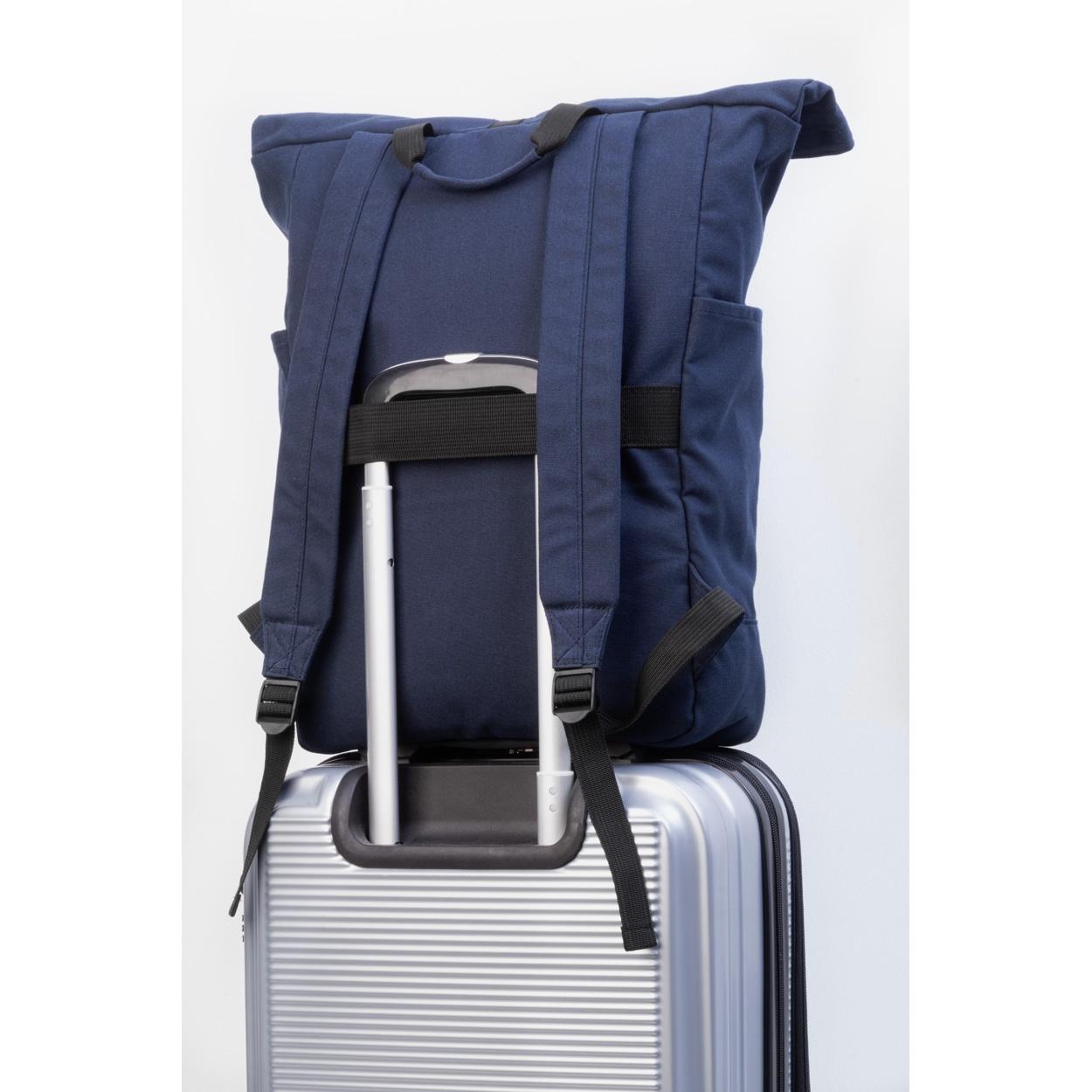 Rucsac din pânză reciclat Rebyss Roll albastru închis