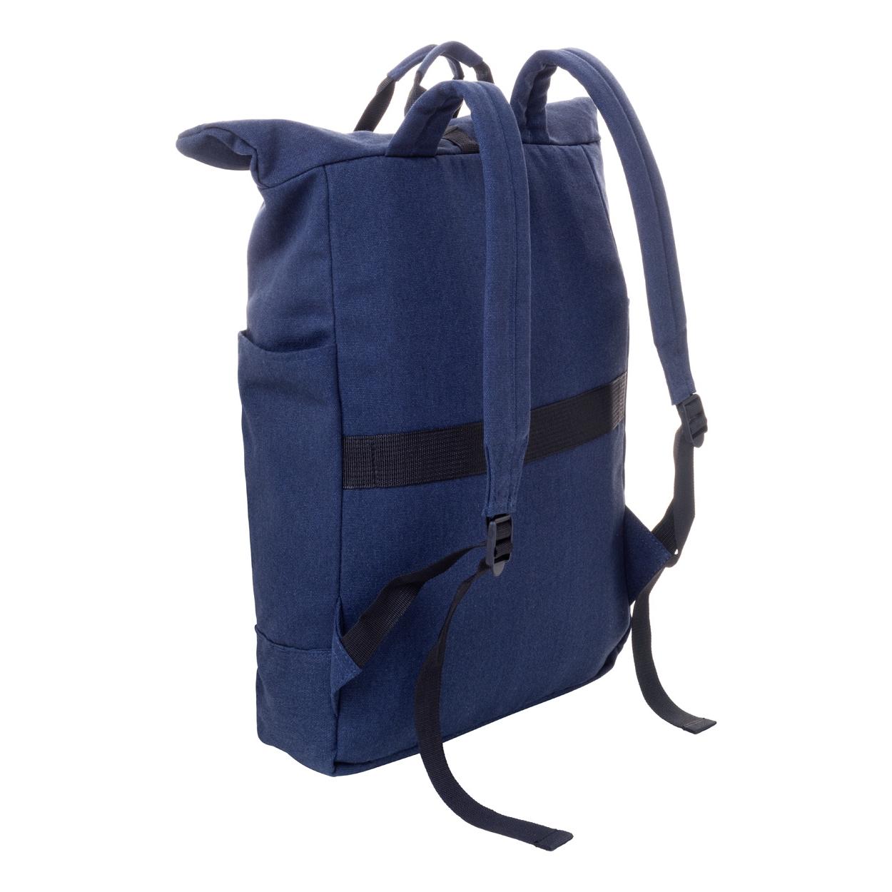 Rucsac din pânză reciclat Rebyss Roll albastru închis