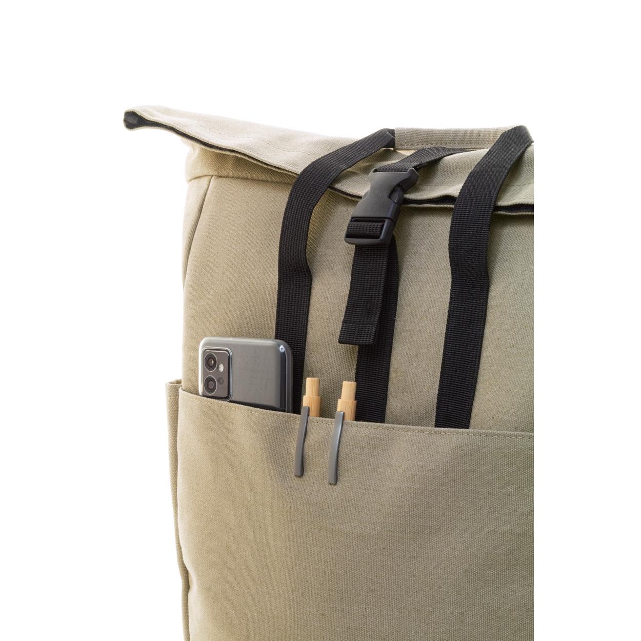 Rucsac din pânză reciclat Rebyss Roll natural