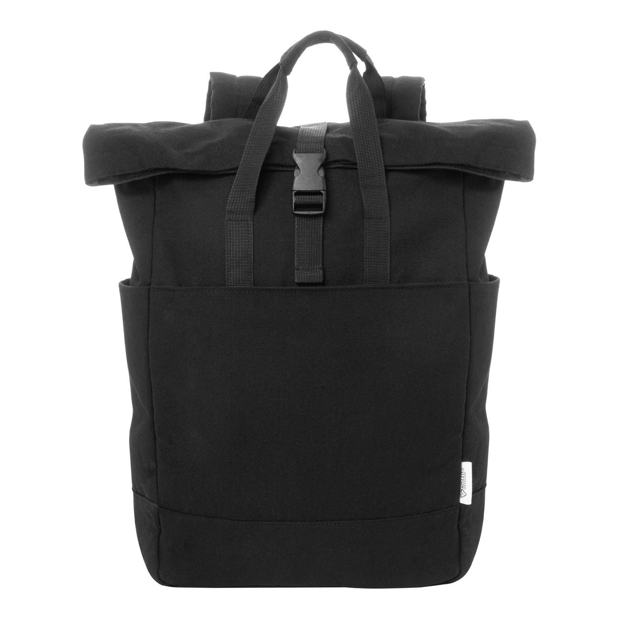 Rucsac din pânză reciclat Rebyss Roll Negru