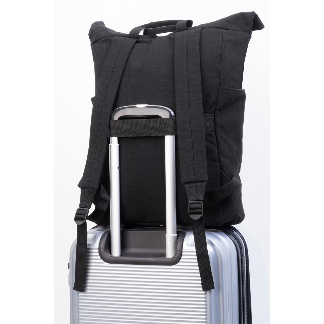 Rucsac din pânză reciclat Rebyss Roll Negru