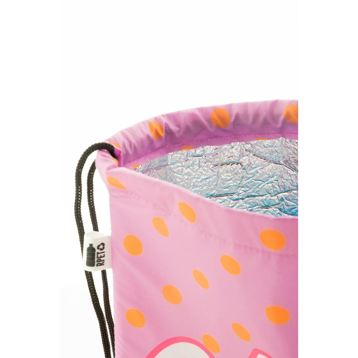 Geantă frigorifică personalizată, cu șnur, pentru copii CreaCool Draw Kids Negru