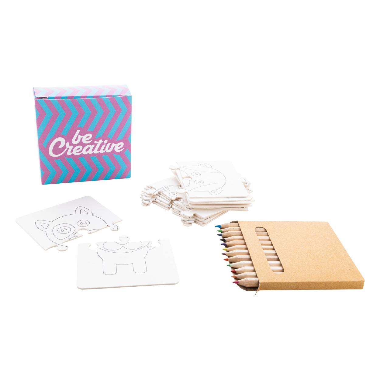 Puzzle de colorat, personalizat Colozzy Alb