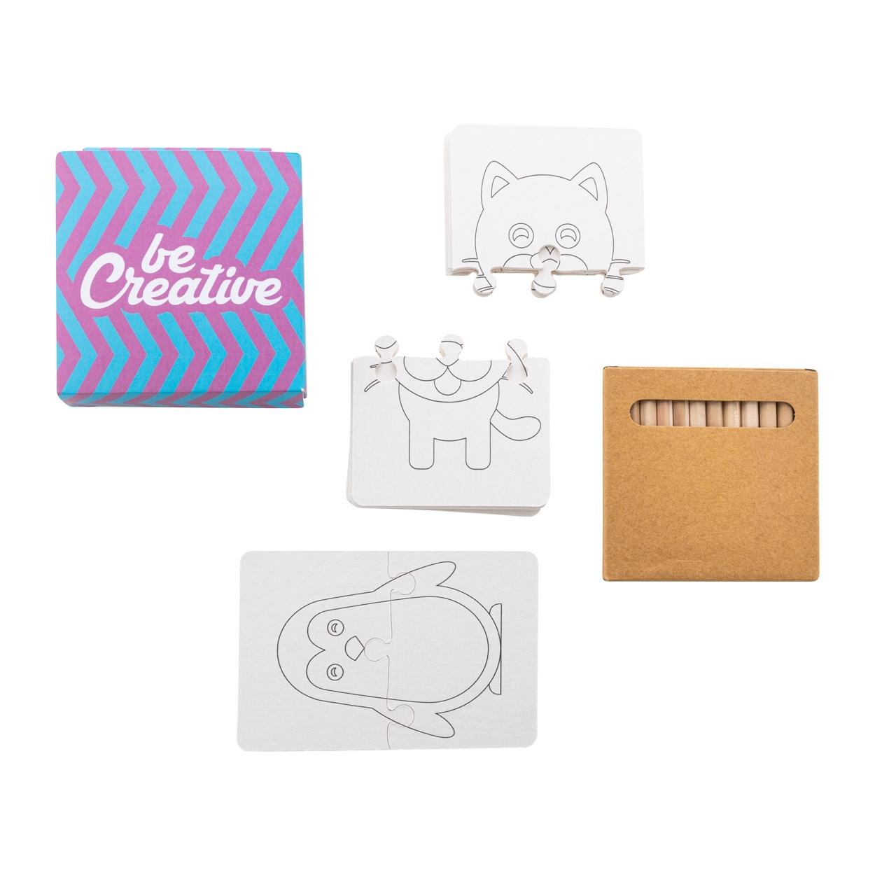 Puzzle de colorat, personalizat Colozzy Alb