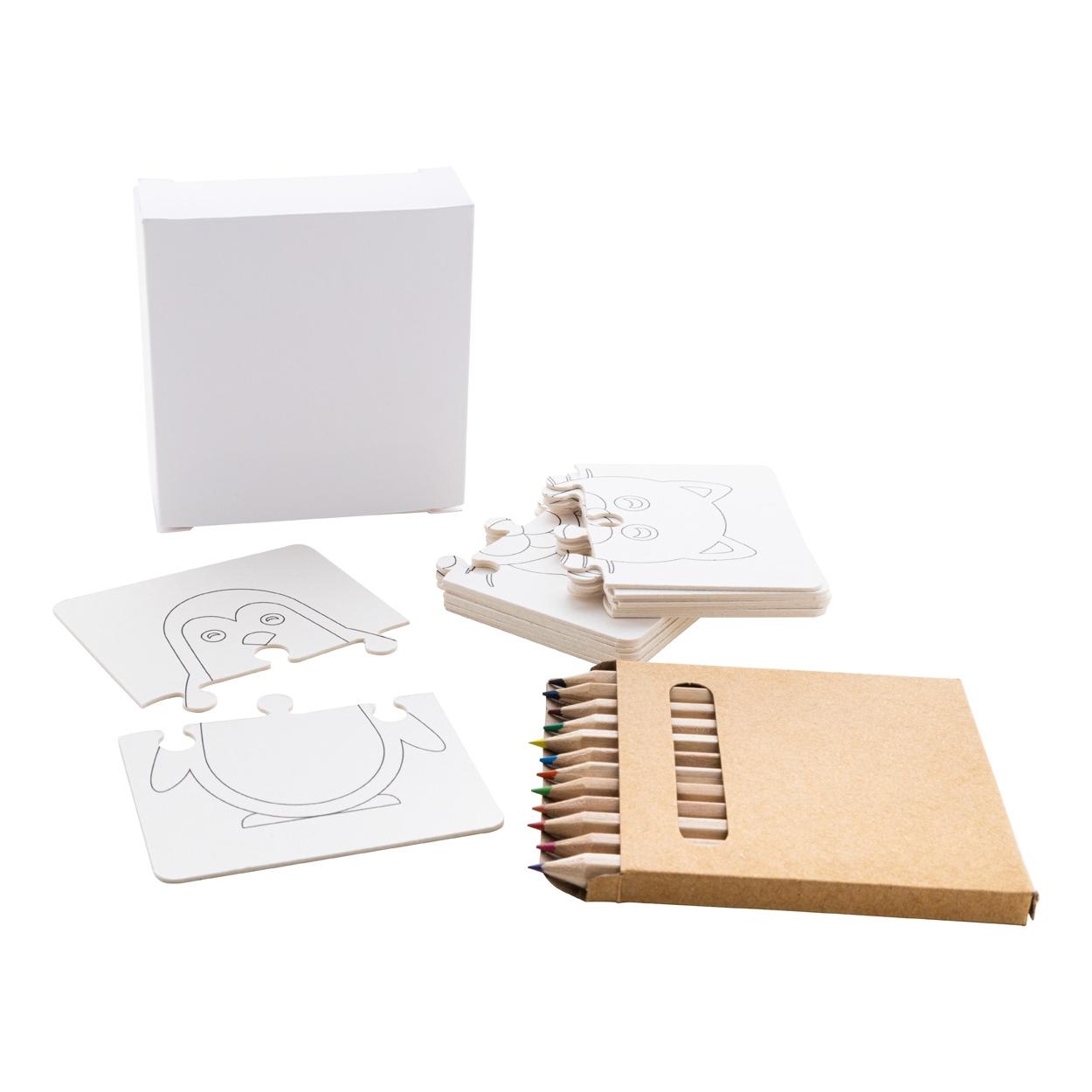 Puzzle de colorat, personalizat Colozzy Alb