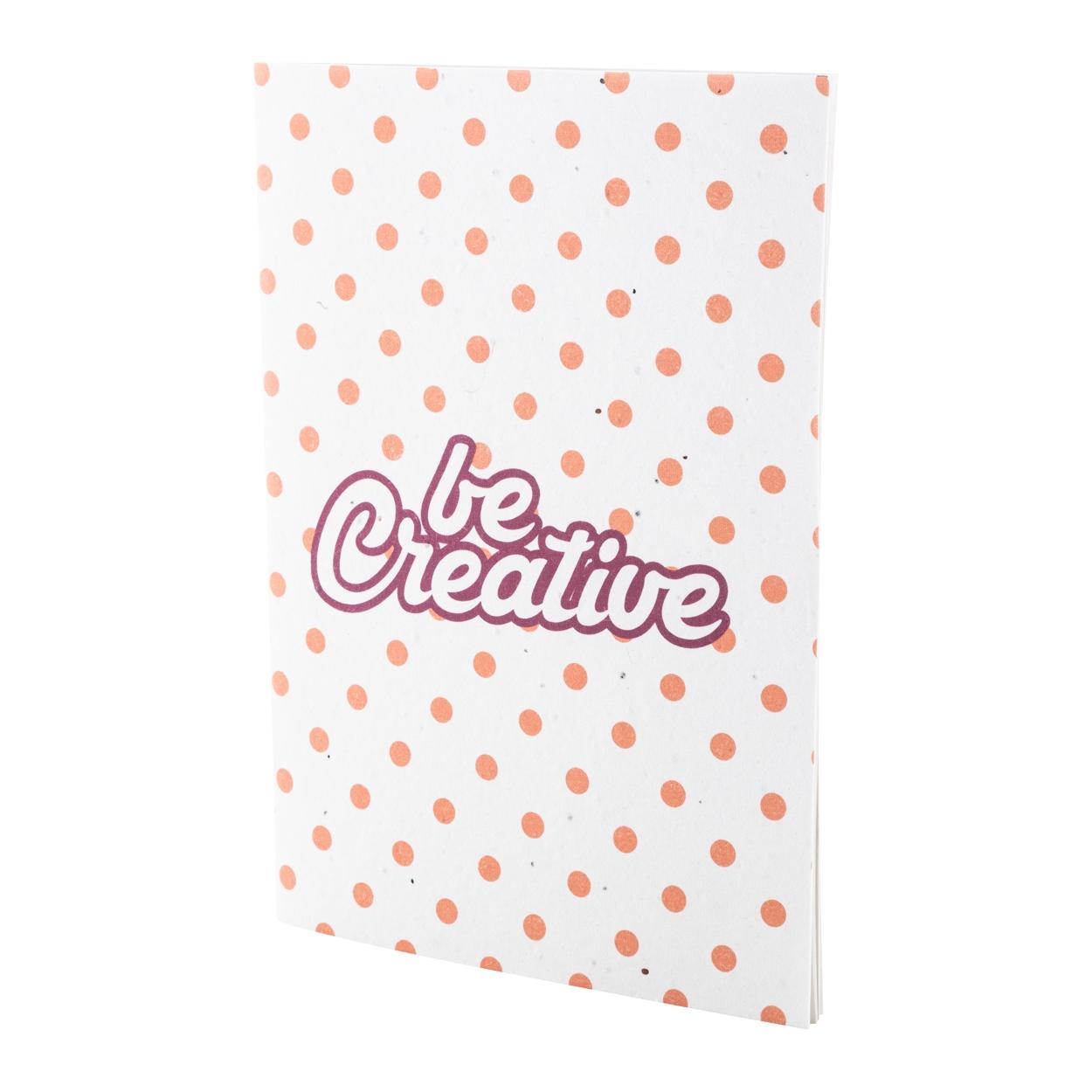 Caiet personalizat din hârtie cu semințe CreaNote A5 Seed Alb