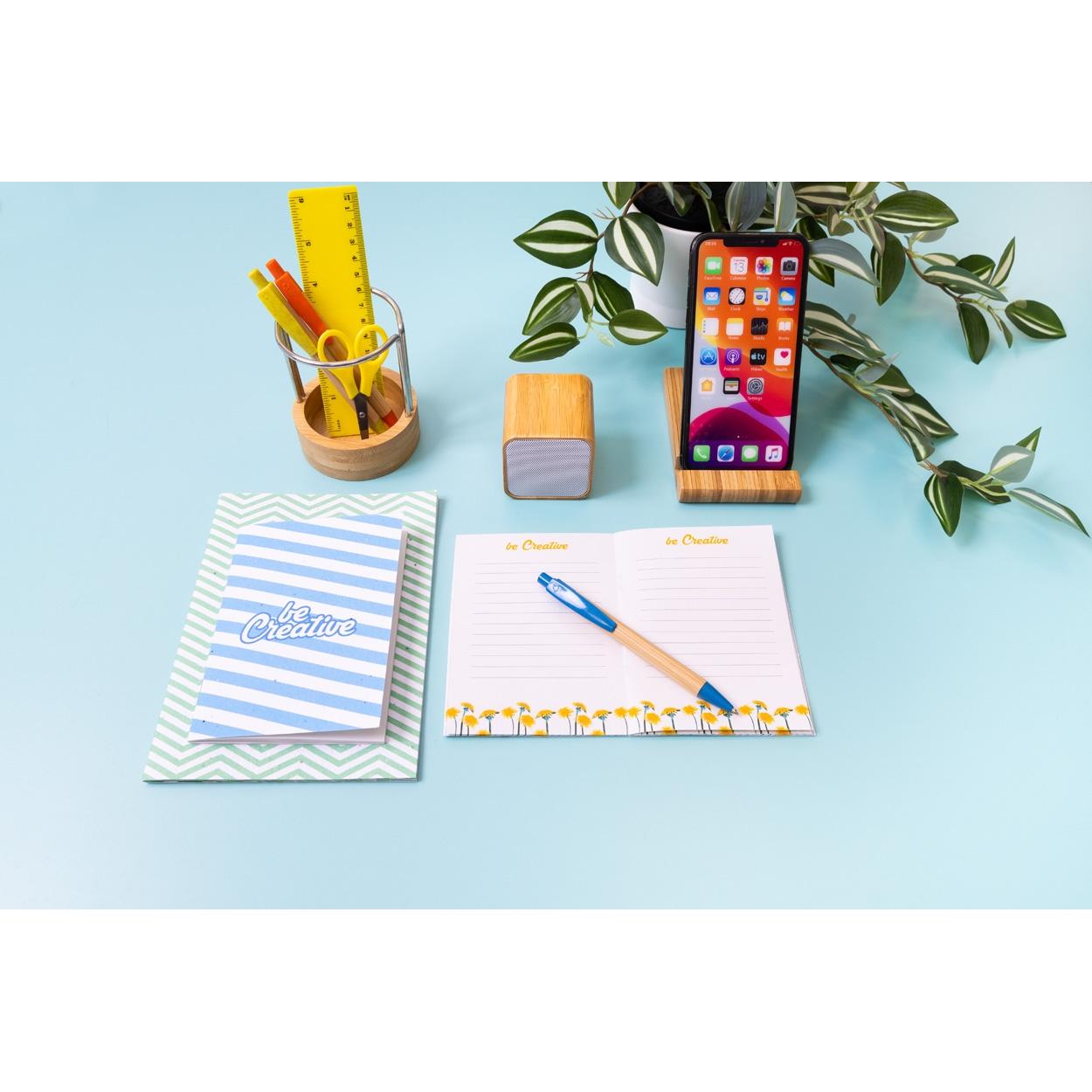 Caiet personalizat din hârtie cu semințe CreaNote Plus A6 Seed Alb