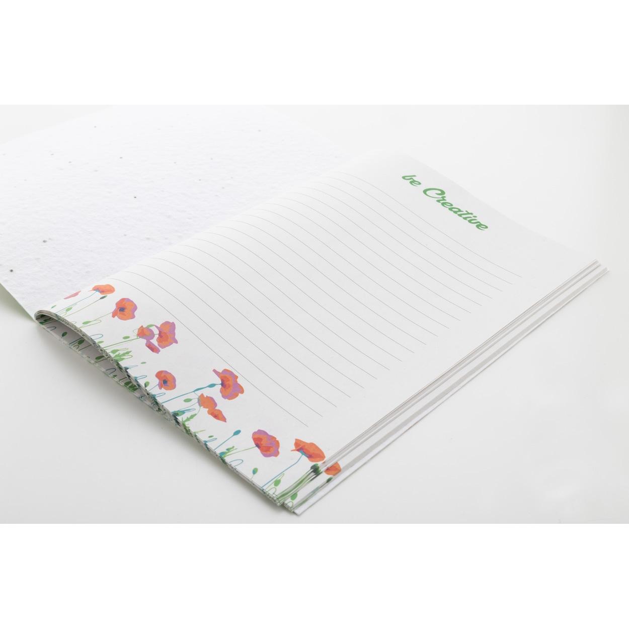 Caiet personalizat din hârtie cu semințe CreaNote Plus A5 Seed Alb