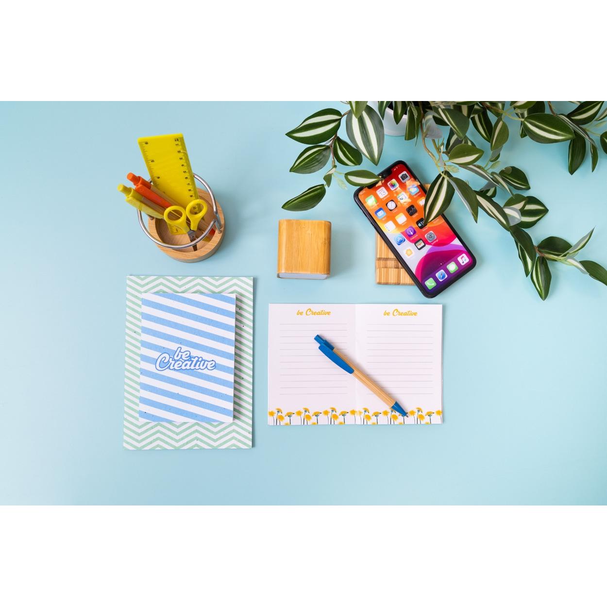 Caiet personalizat din hârtie cu semințe CreaNote Plus A5 Seed Alb