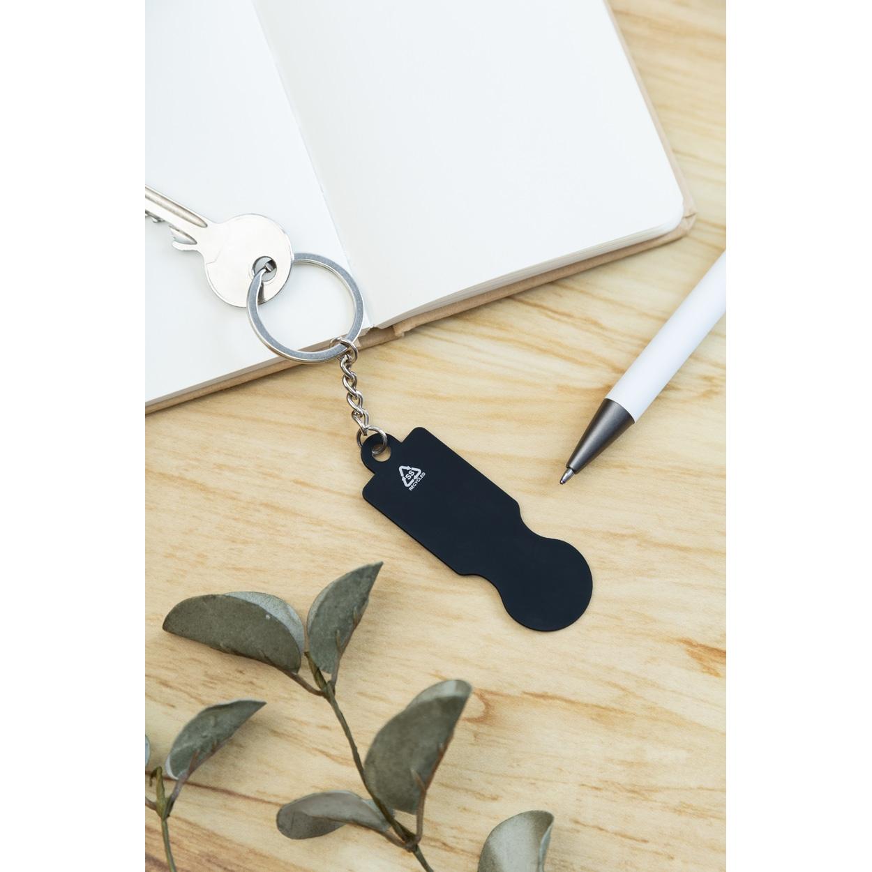 Breloc pentru monede cărucior ShineCart Negru