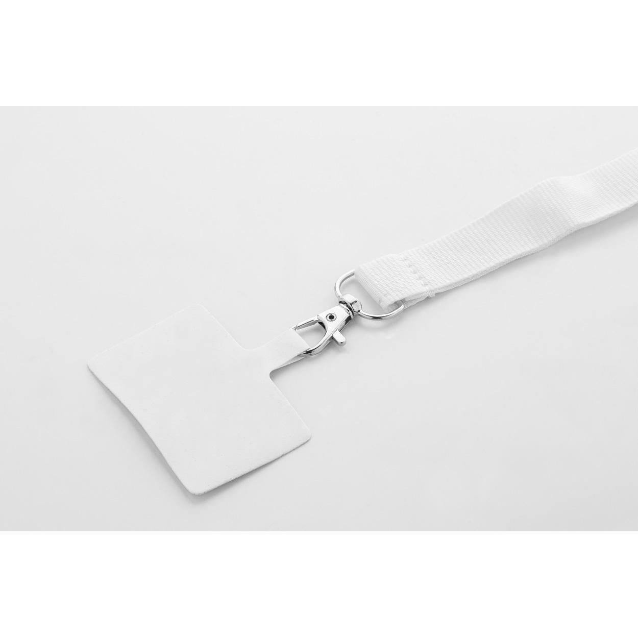 Lanyard RPET pentru telefon mobil Revent Call Alb