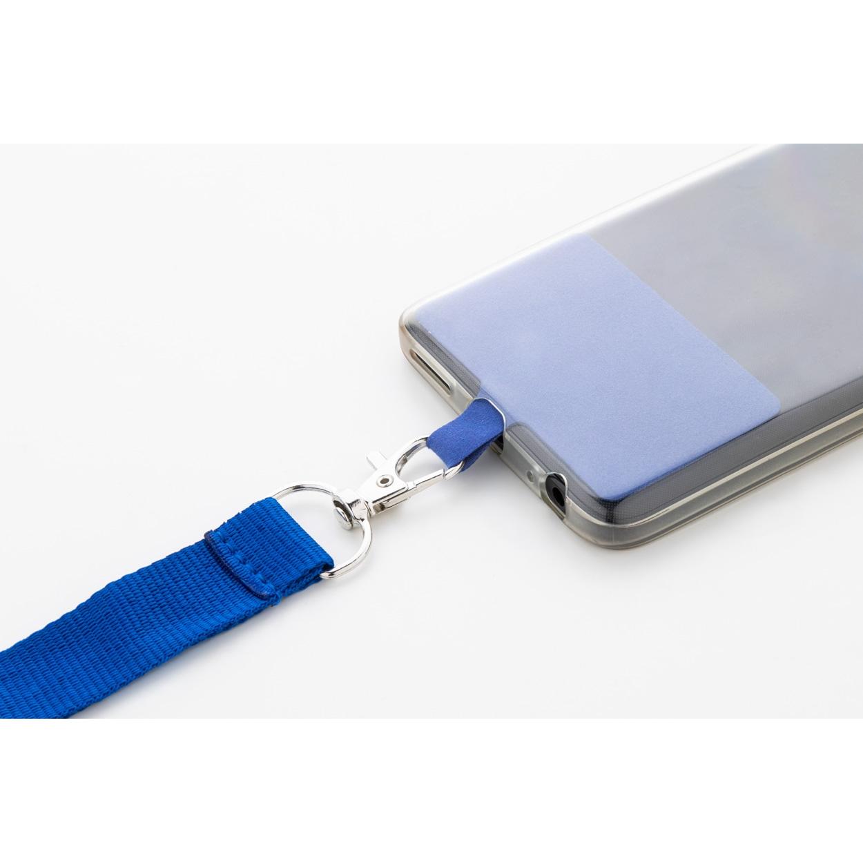Lanyard RPET pentru telefon mobil Revent Call Albastru