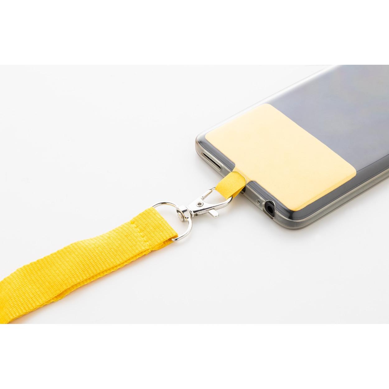 Lanyard RPET pentru telefon mobil Revent Call Galben