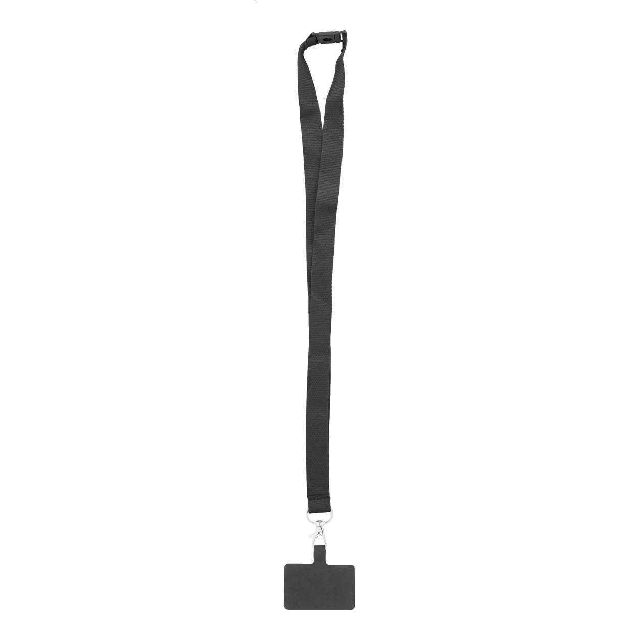 Lanyard RPET pentru telefon mobil Revent Call Negru