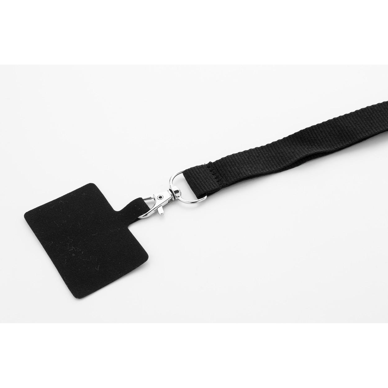 Lanyard RPET pentru telefon mobil Revent Call Negru