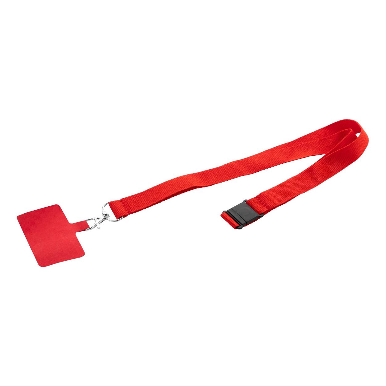 Lanyard RPET pentru telefon mobil Revent Call Roșu