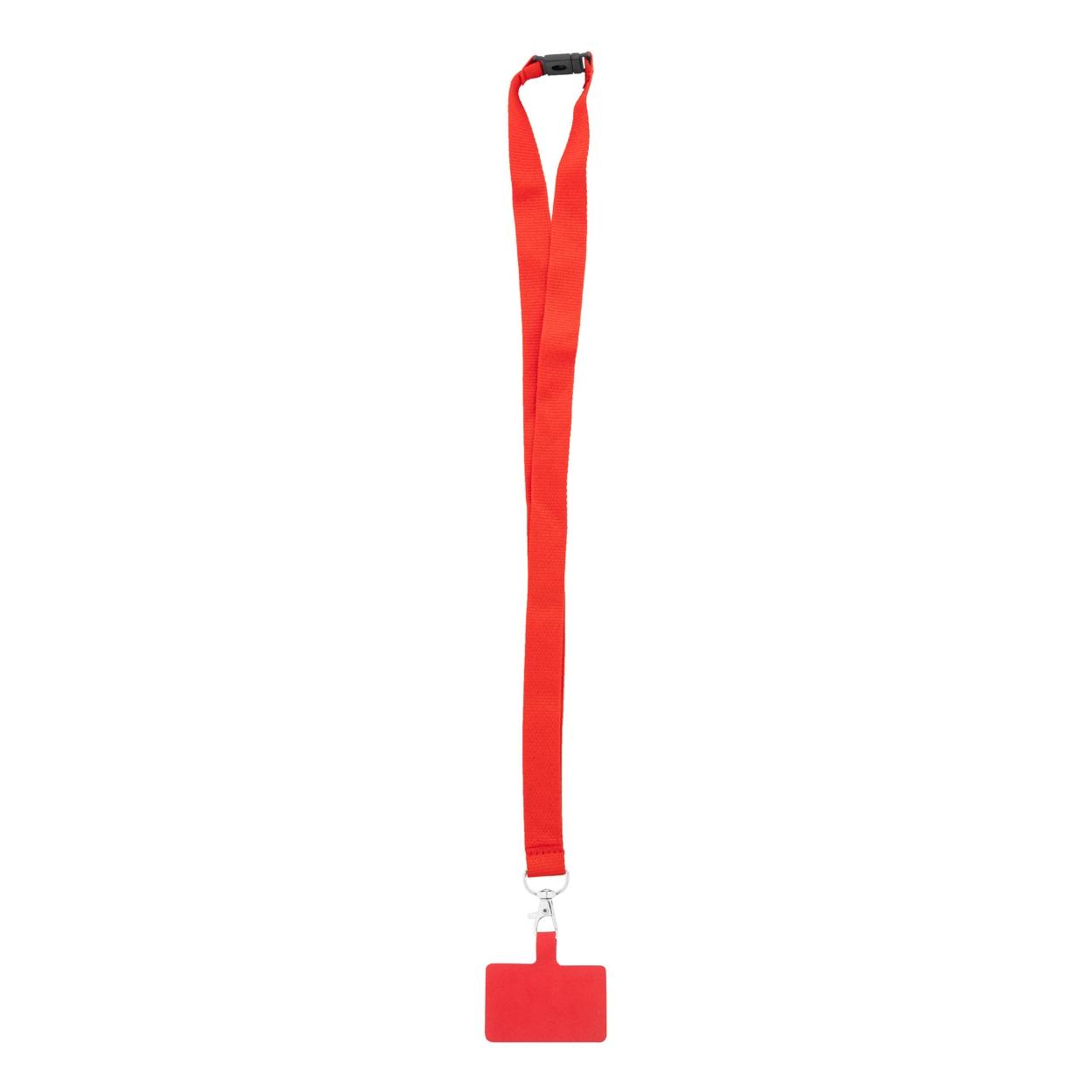 Lanyard RPET pentru telefon mobil Revent Call Roșu