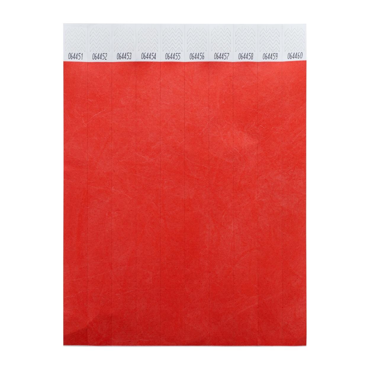 Brățări tyvek (10 buc.) Wristvek Roșu