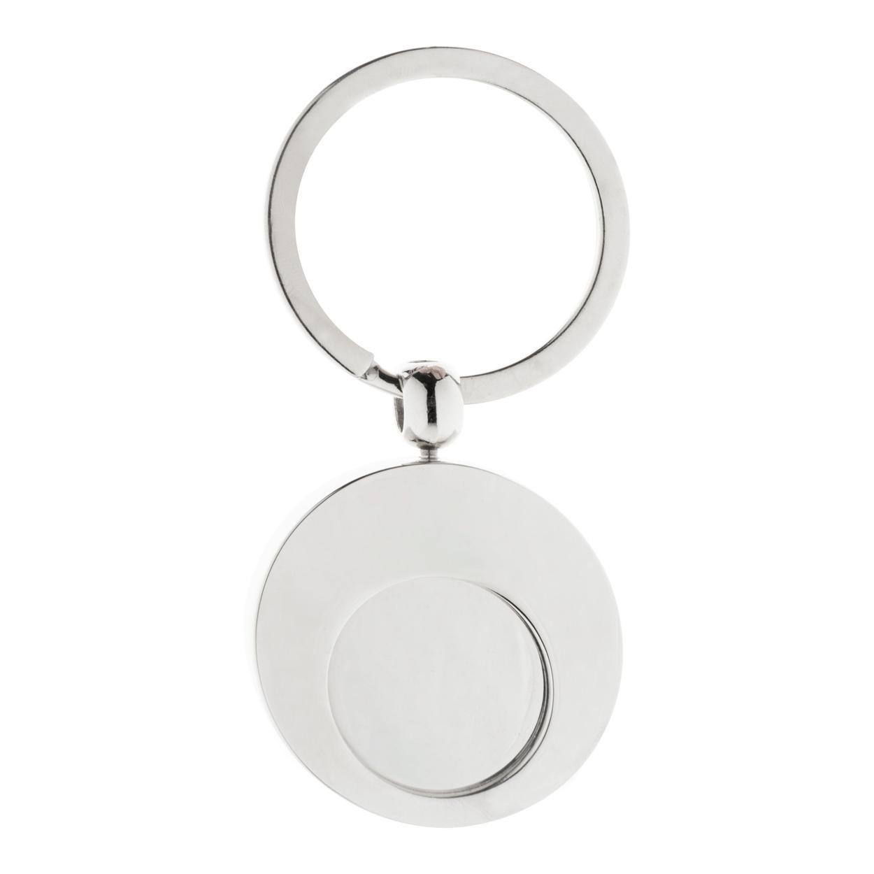 Breloc pentru monede cărucior Cromo argintiu