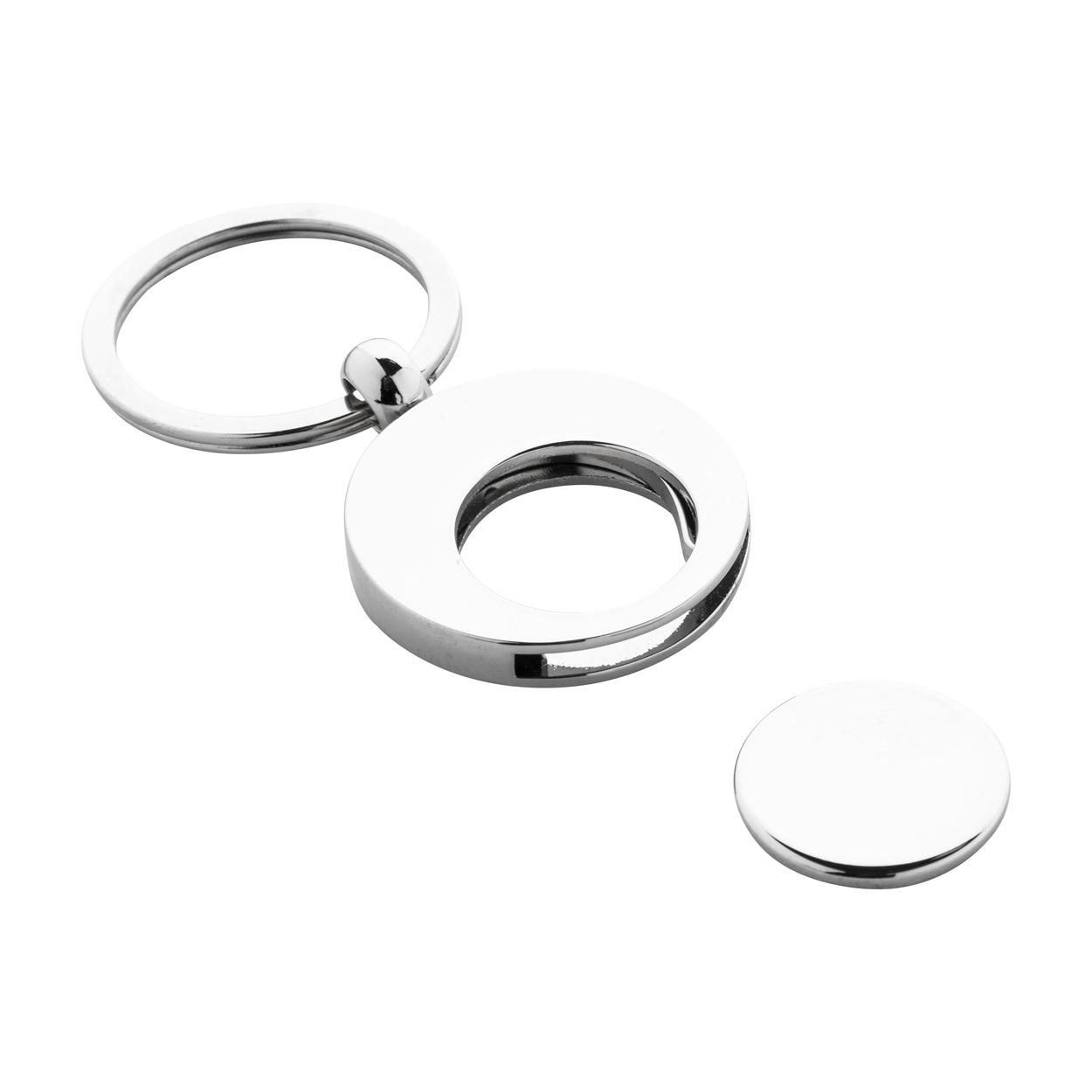 Breloc pentru monede cărucior Cromo argintiu