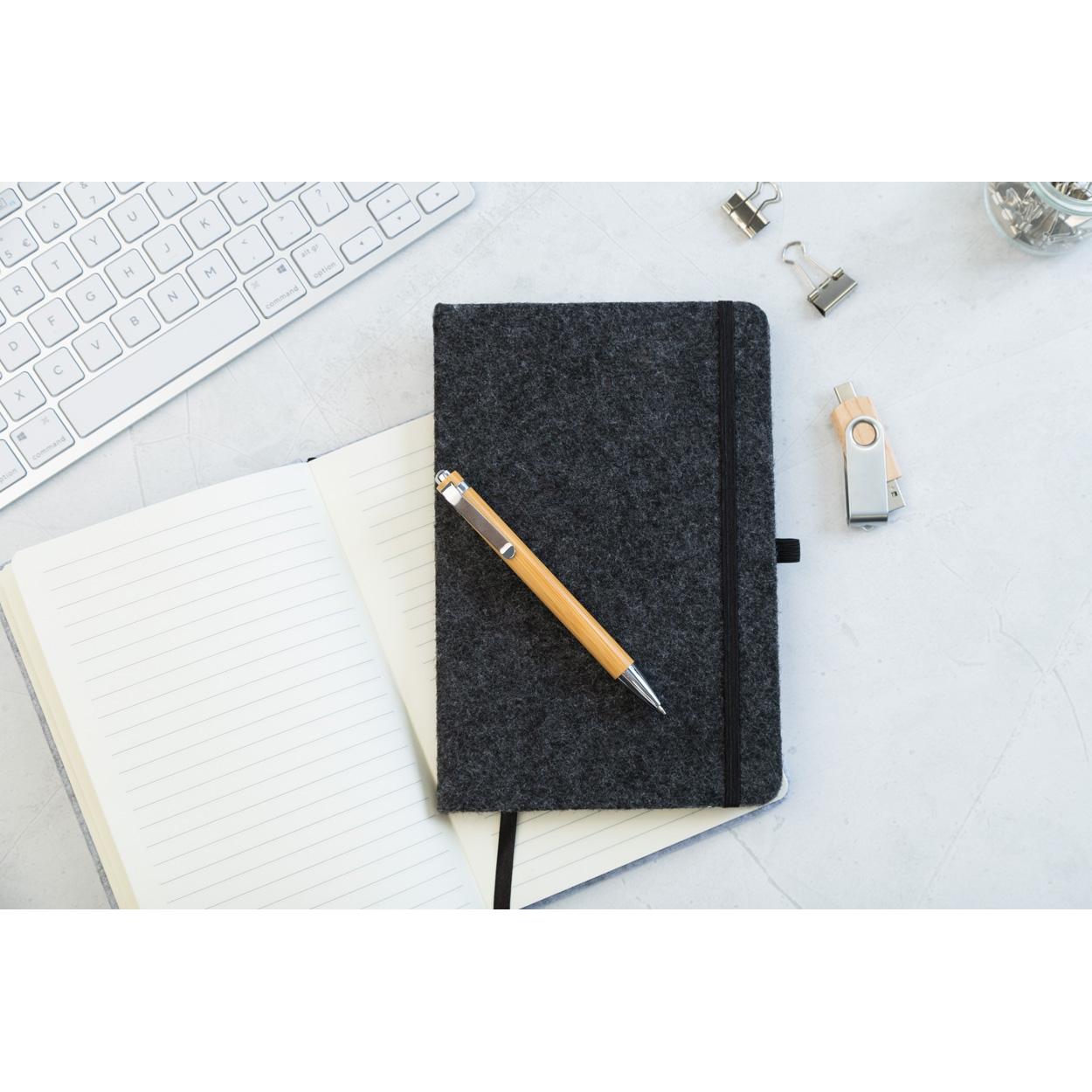 Carnet din fetru, RPET Refelt Note A5 gri închis