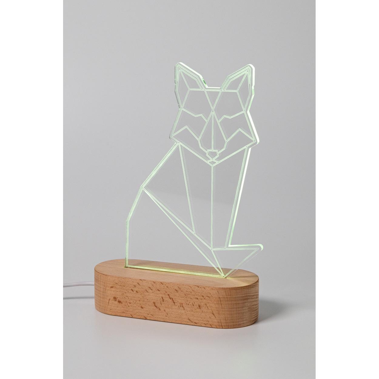 Trofeu cu lumină LED Woodify natural transparent