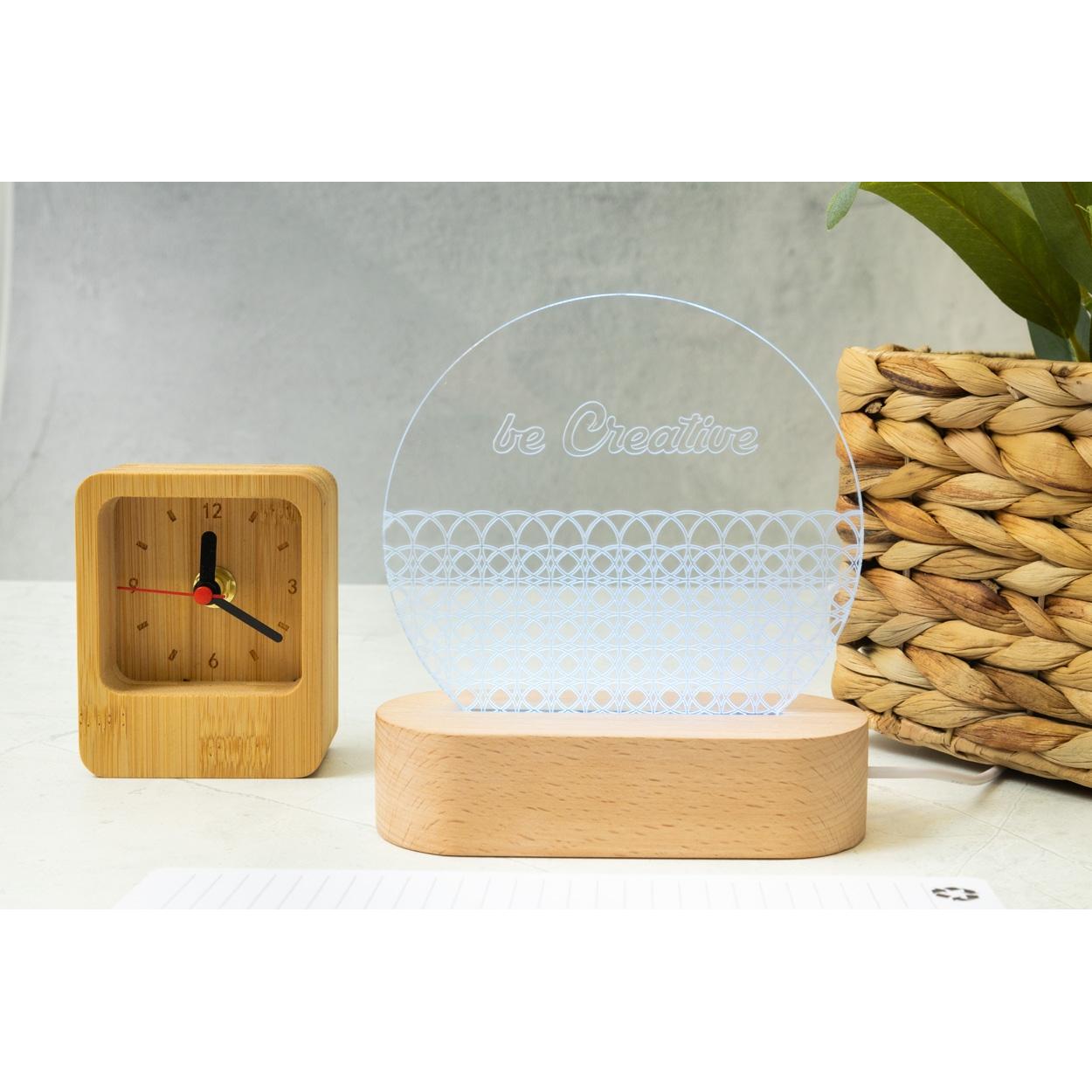 Trofeu cu lumină LED Woodify natural transparent