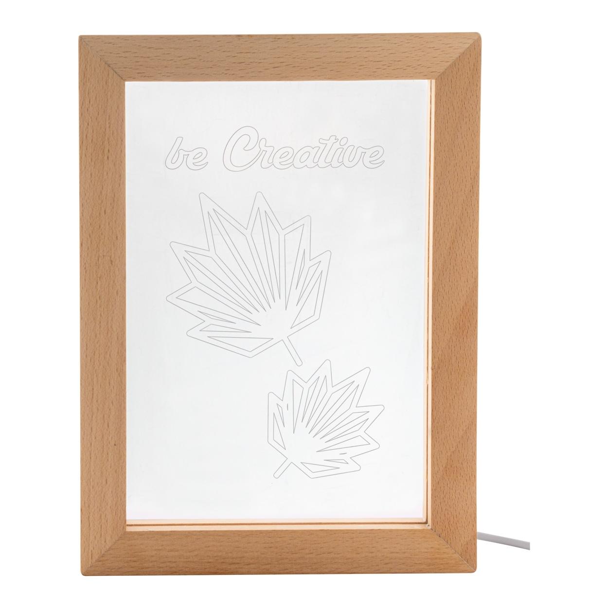 Trofeu cu lumină LED Woodiframe natural