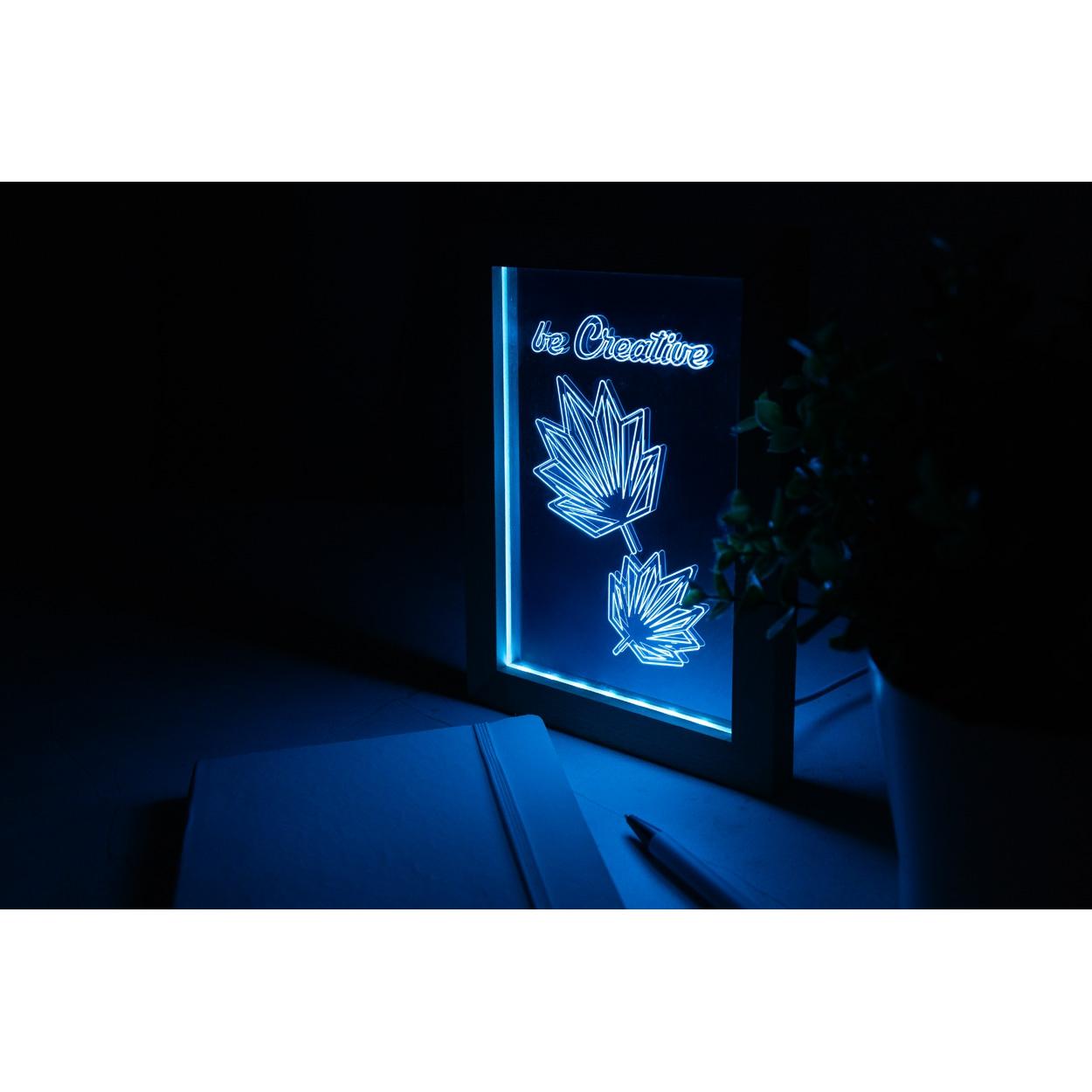 Trofeu cu lumină LED Woodiframe natural transparent