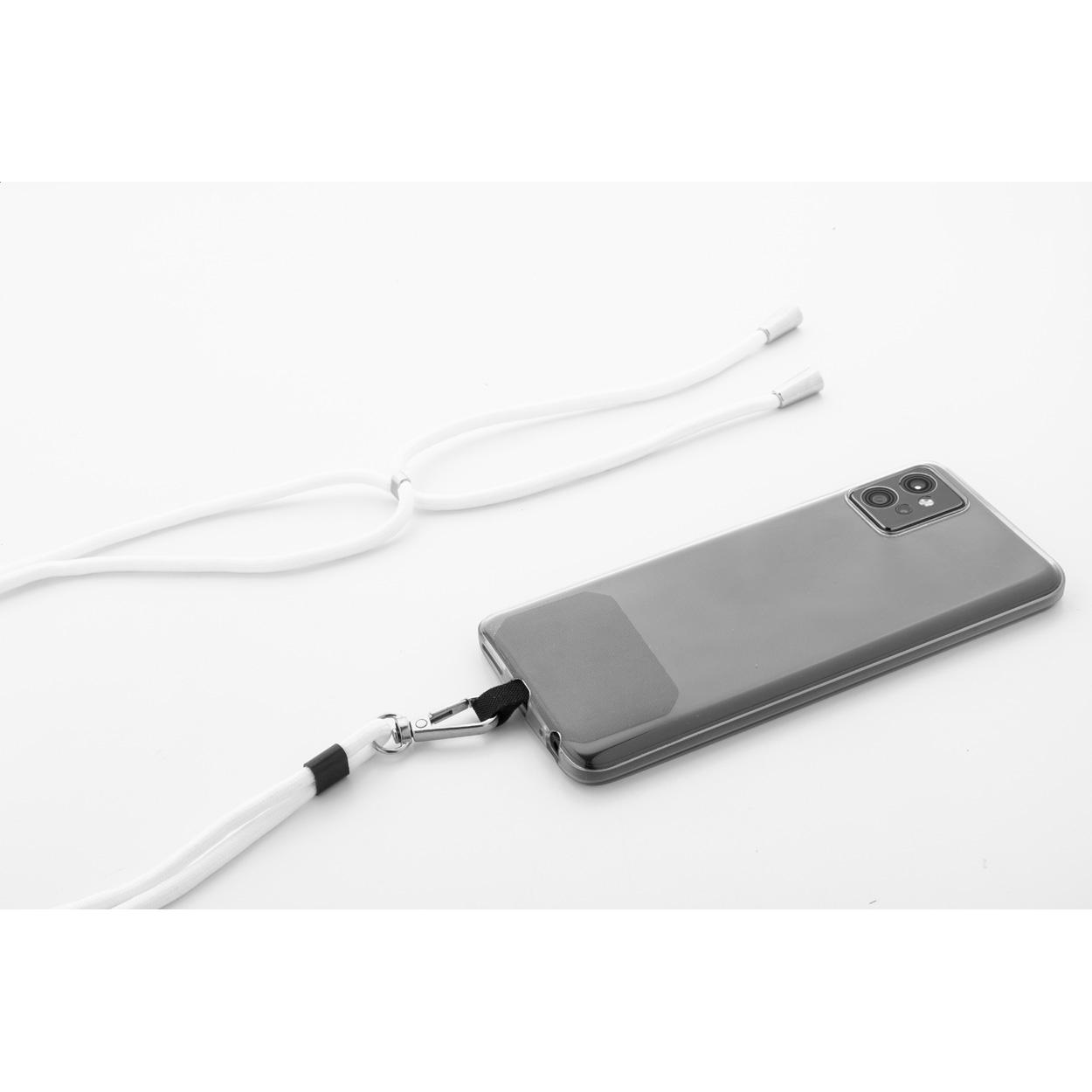 Lanyard RPET pentru telefon mobil Corphon Alb