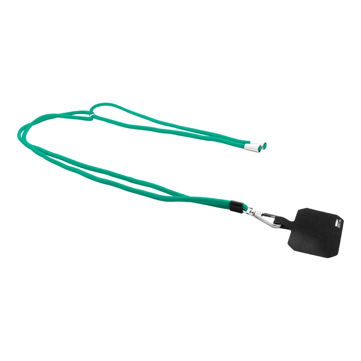 Lanyard RPET pentru telefon mobil Corphon Verde