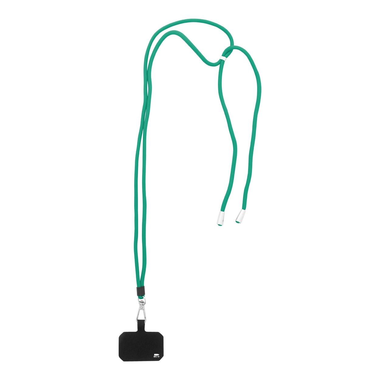 Lanyard RPET pentru telefon mobil Corphon Verde