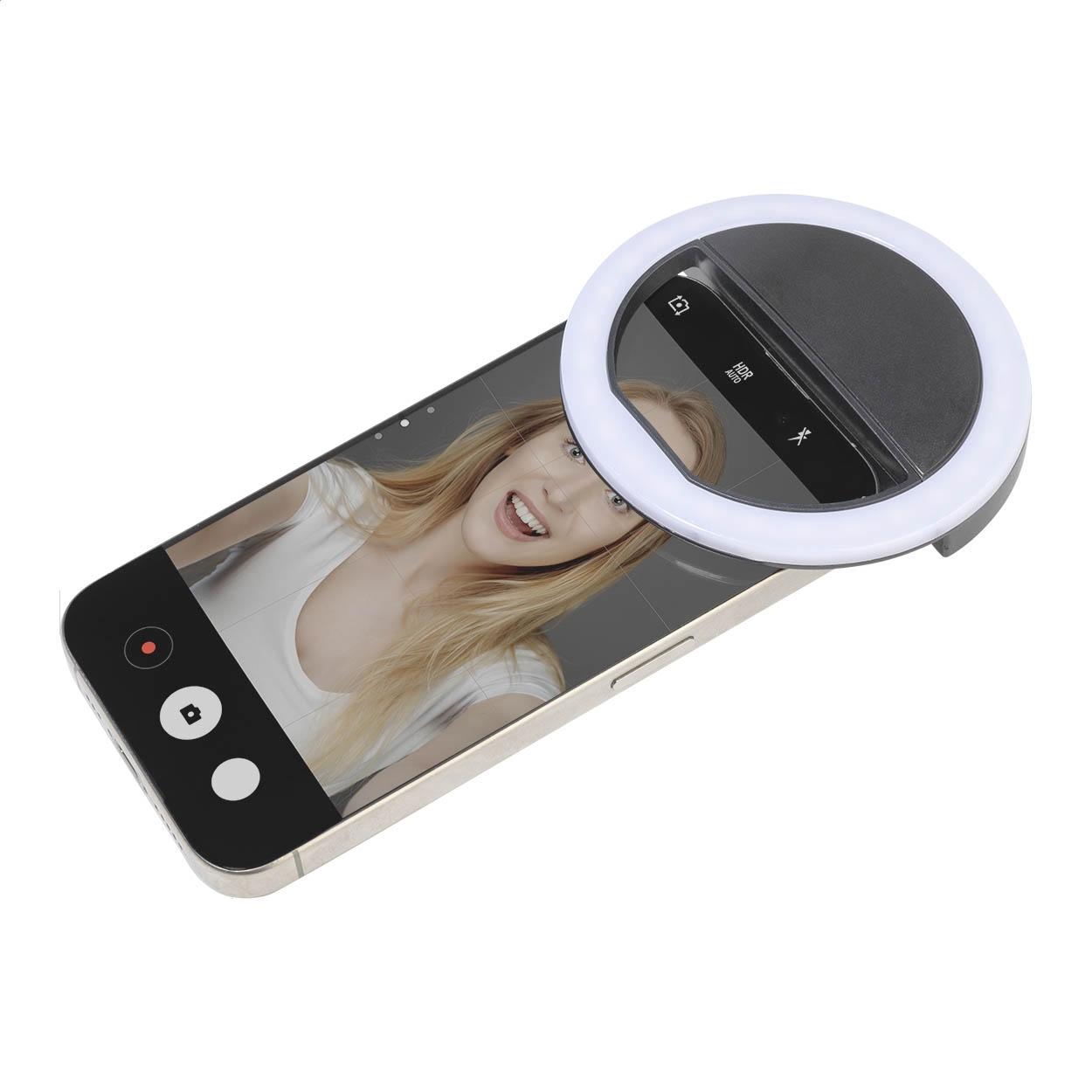 Inel luminos pentru selfie, RABS Radiance Negru