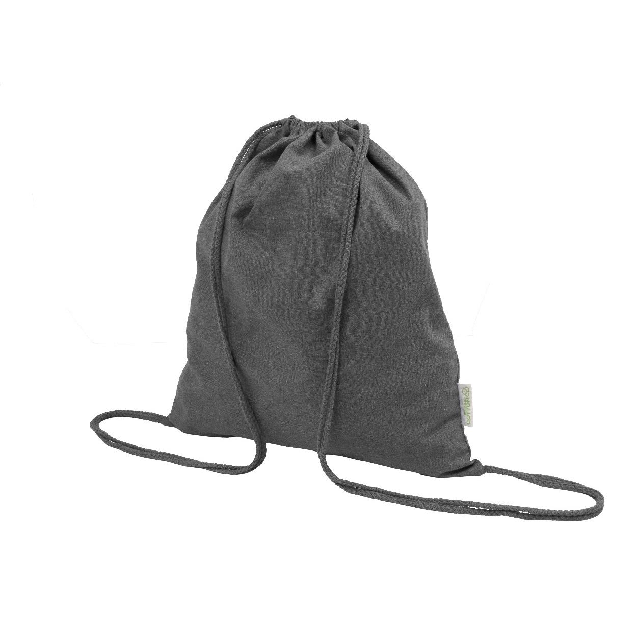 Rucsac cu șnur din bumbac reciclat Dropex gri