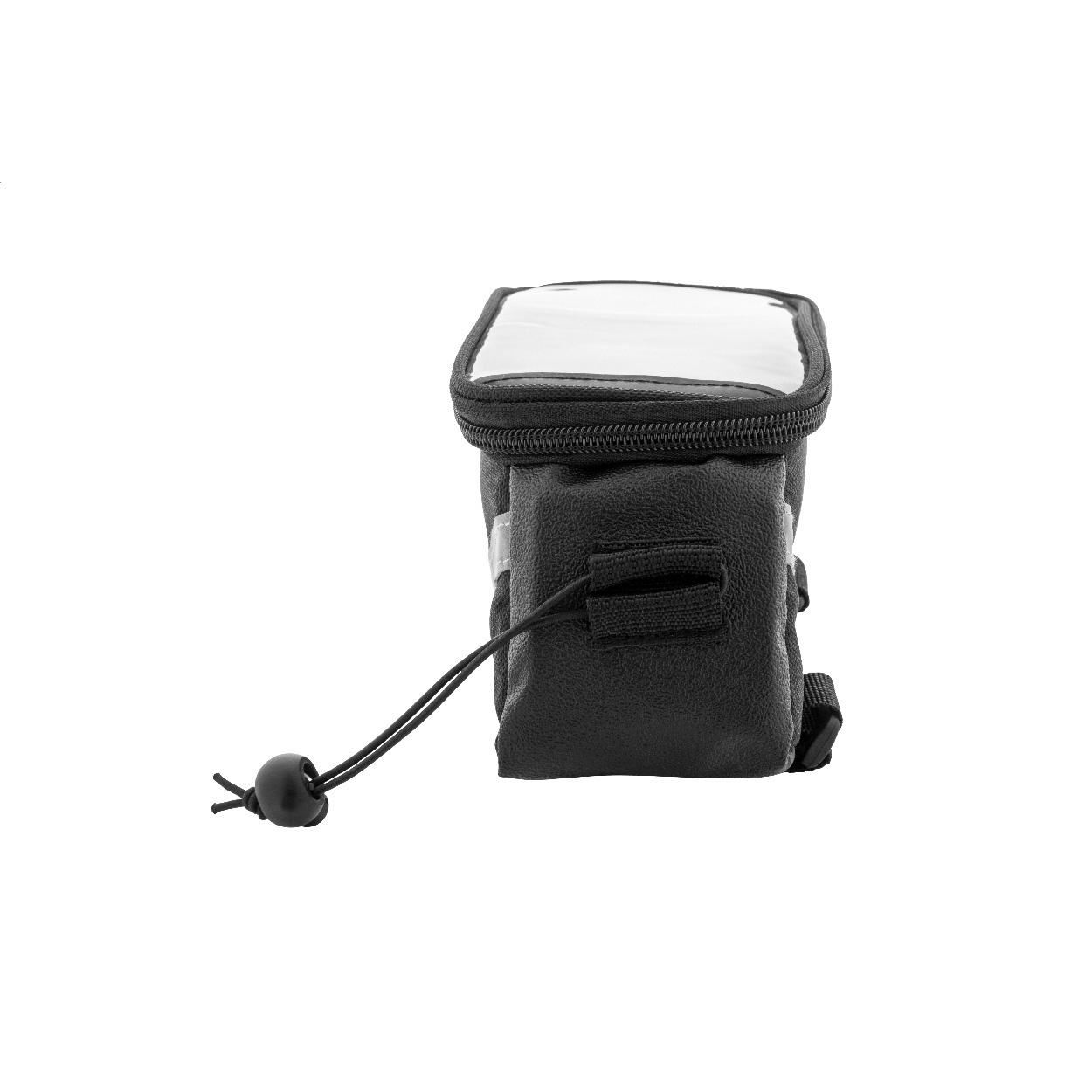 Geantă de bicicletă cu suport pentru telefon mobil, RPET Velofon Negru