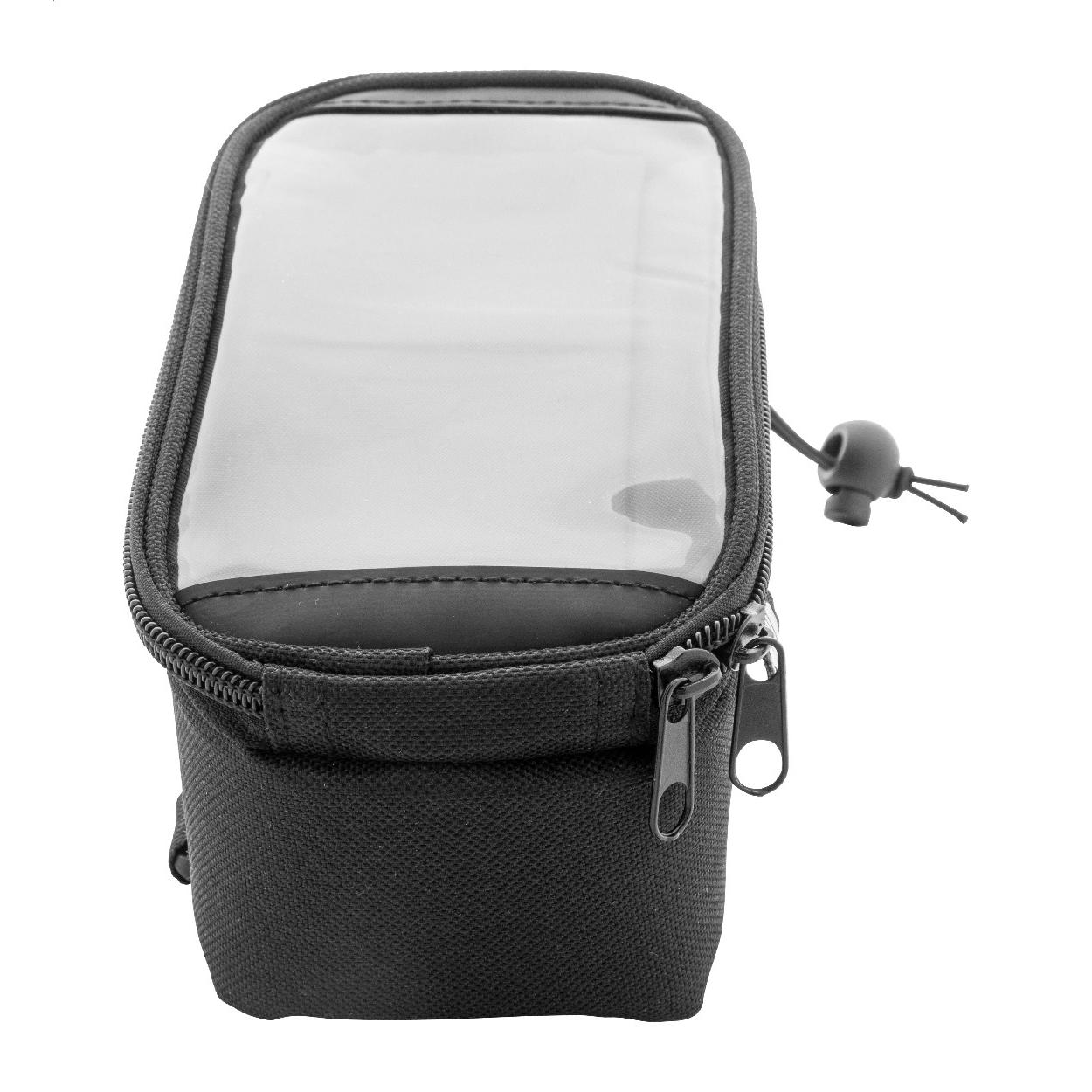 Geantă de bicicletă cu suport pentru telefon mobil, RPET Velofon Negru