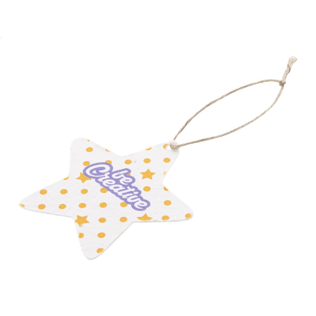 Ornament rotund personalizat din hârtie cu semințe, pentru bradul de Crăciun CreaJul Seed natural