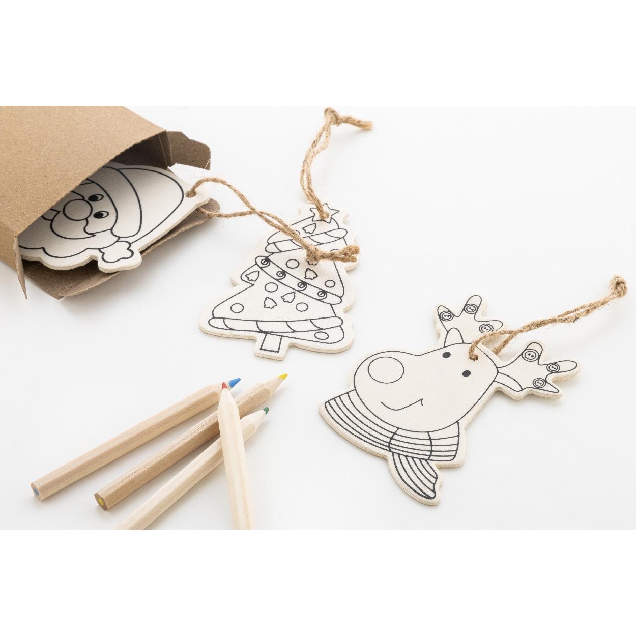 Set de colorat, ornamente pentru bradul de Crăciun Oppland natural