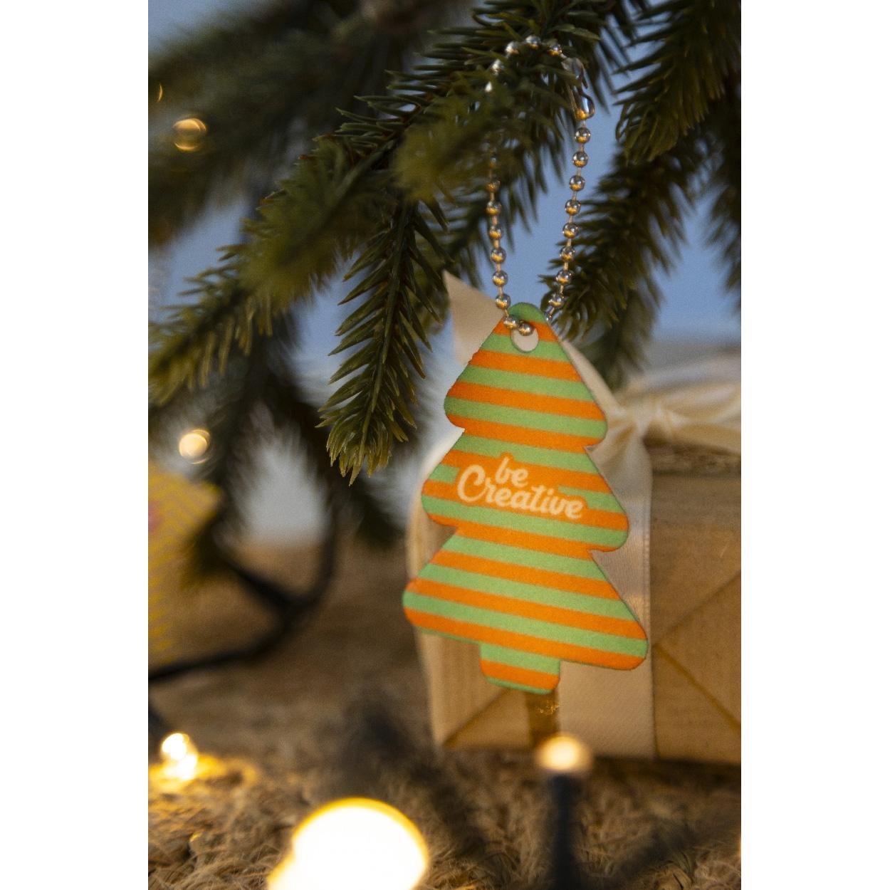 Breloc de Crăciun personalizat, model stea CreaFelt Key Xmas Alb