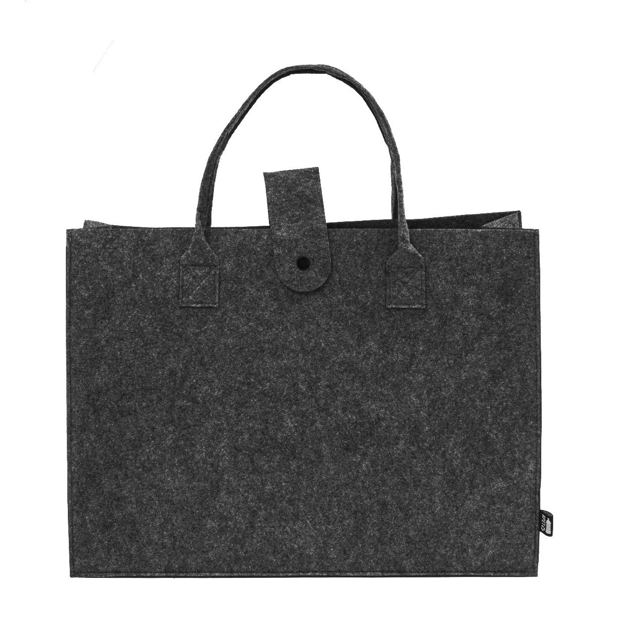 Sacoșă de cumpărături din fetru, RPET Refelt Shop Lux gri închis