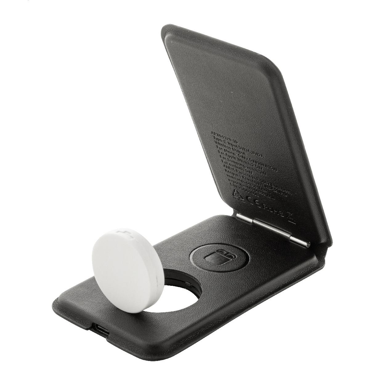 Încărcător wireless cu suport pentru telefon mobil, RPU LuxCharge Stand Negru