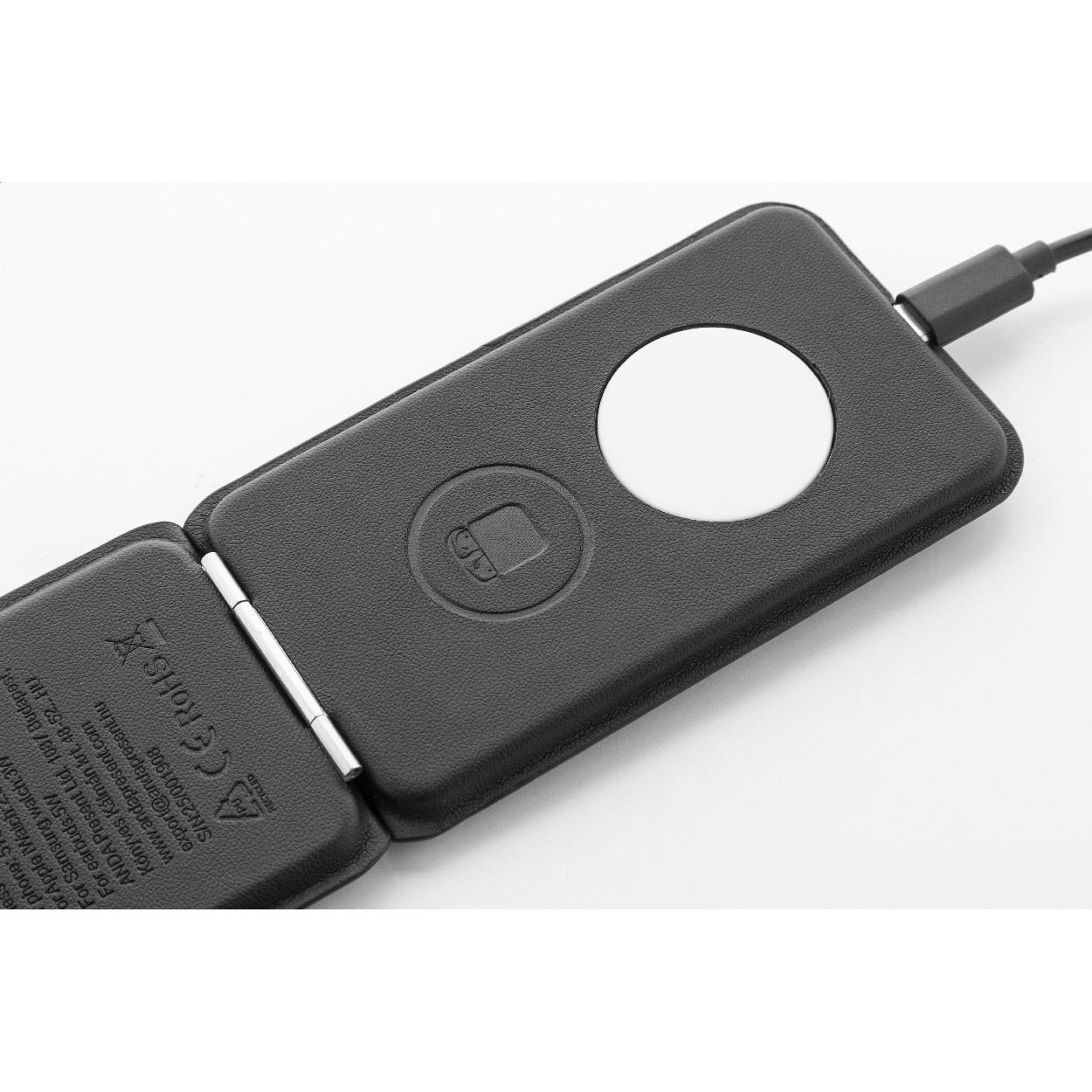 Încărcător wireless cu suport pentru telefon mobil, RPU LuxCharge Stand Negru