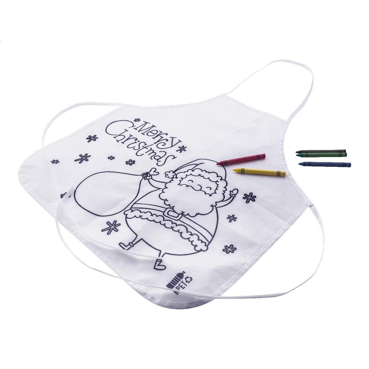 Șorț de colorat pentru copii, design de Crăciun Julfar Cook Alb