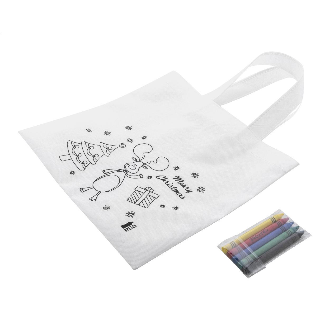 Sacoșă pentru colorat, design de Crăciun Julfar Shop Alb
