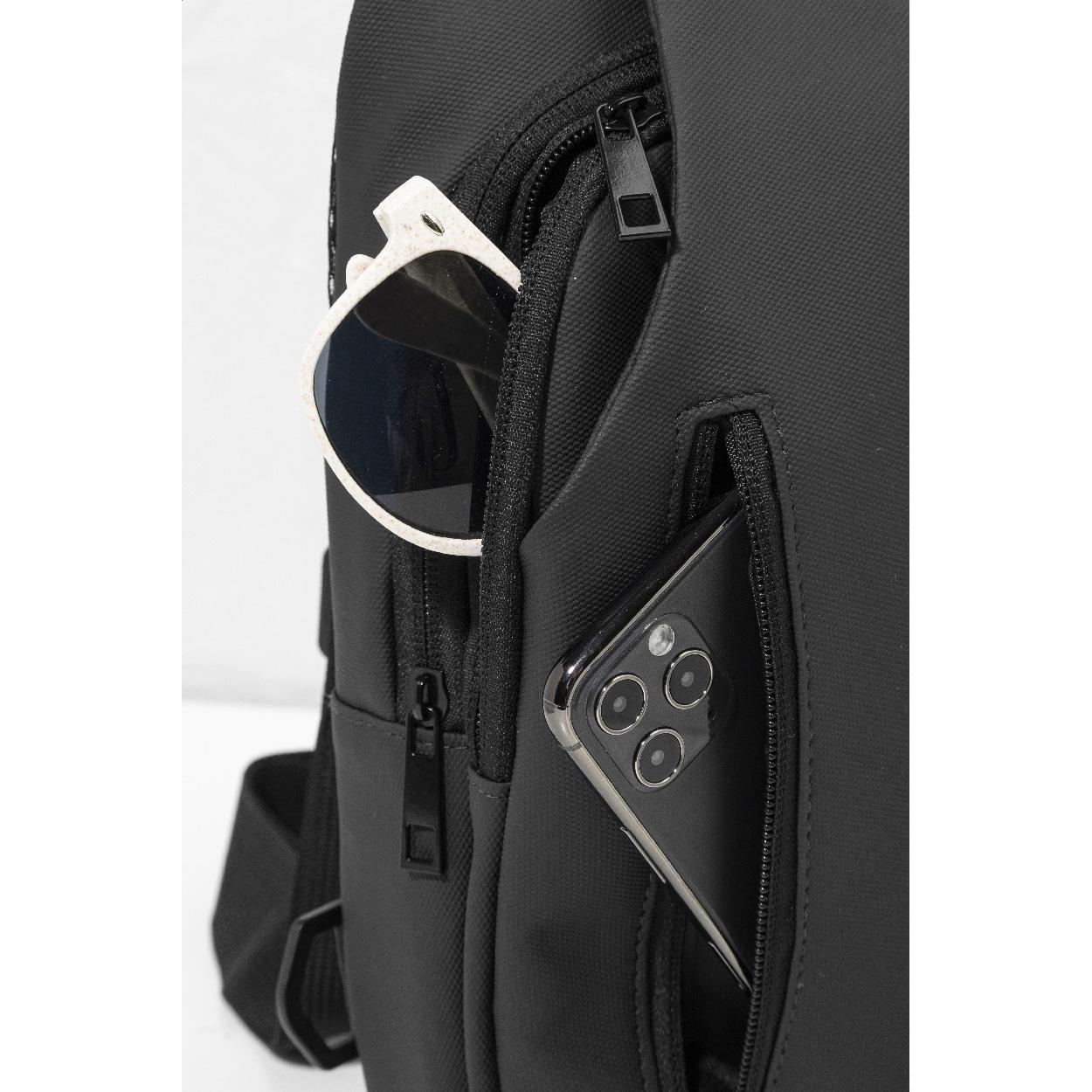 Geantă crossbody, RPET Crobud Negru