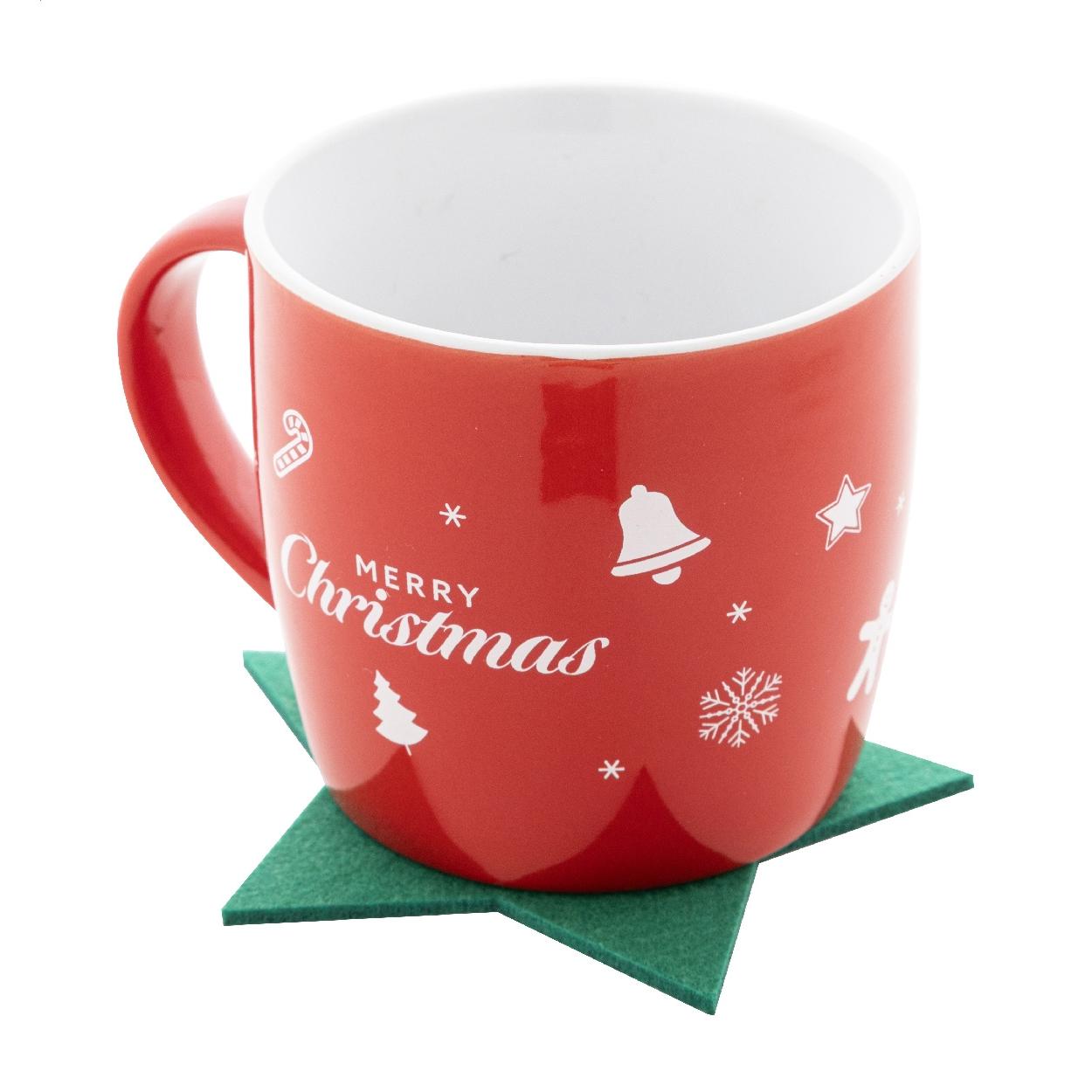 Set suporturi pahare, RPET, design de Crăciun Vagnes Verde