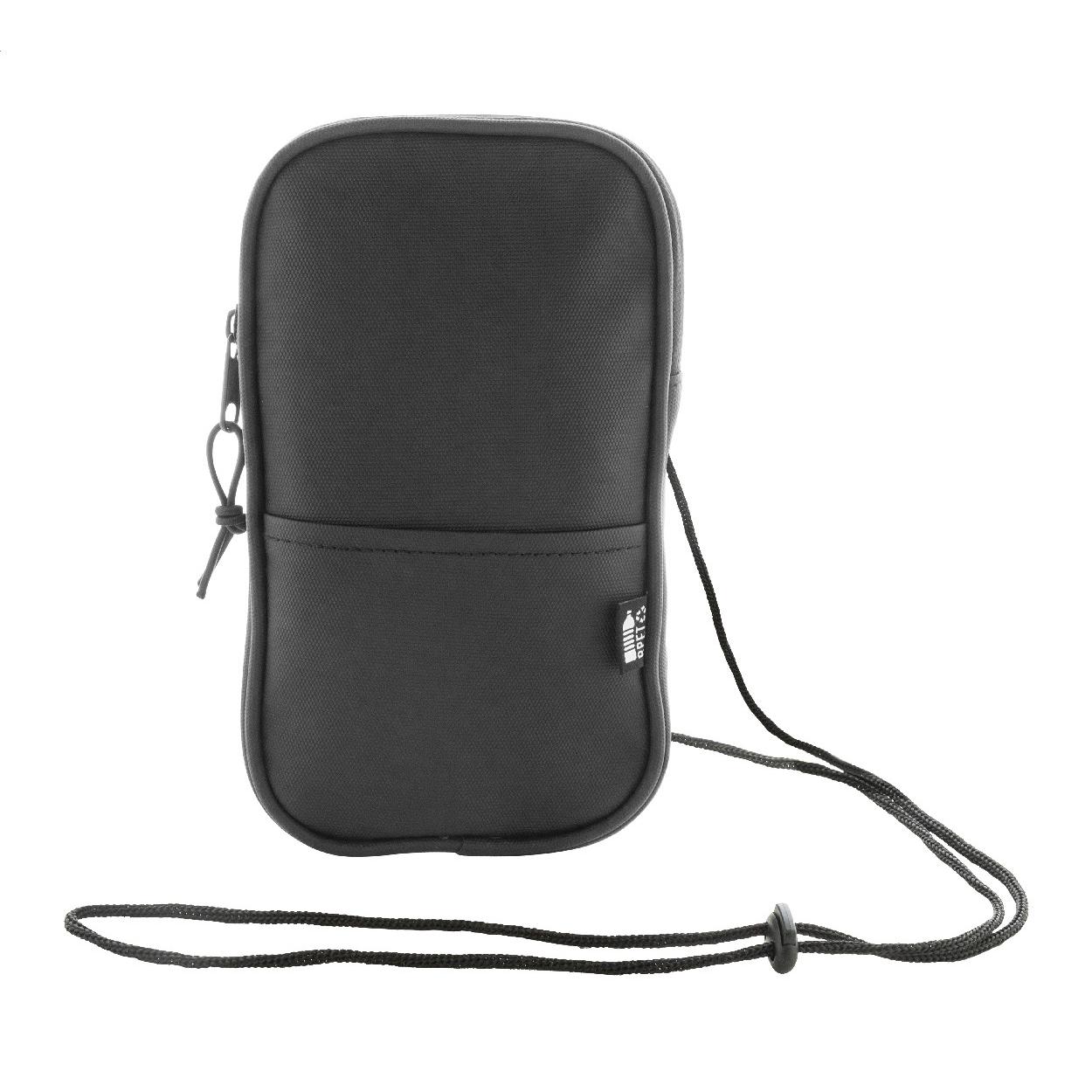 Geantă crossbody pentru telefon mobil, RPET FestiFon Negru