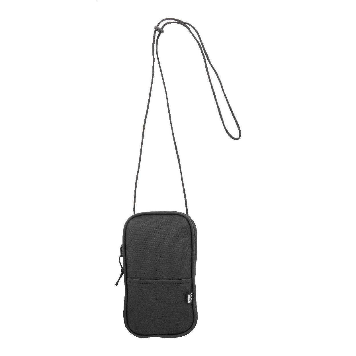 Geantă crossbody pentru telefon mobil, RPET FestiFon Negru